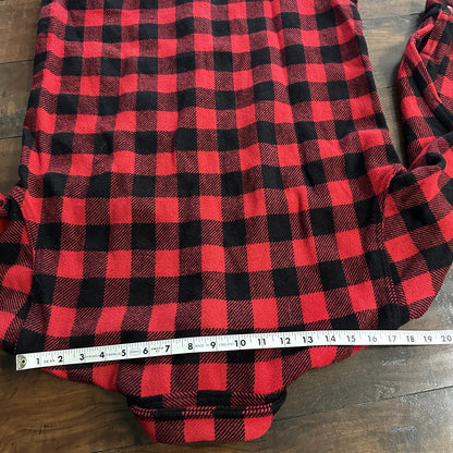 1950's vtg Buffalo Plaid Flannel L/S Jac Over Shirt Med Red Black 50s 60s Worn