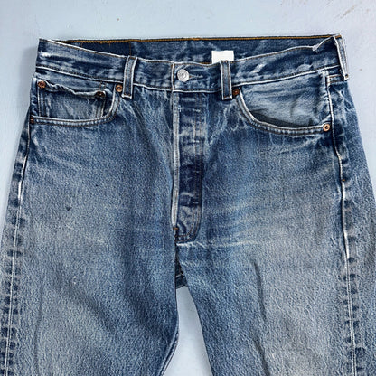 Levis 501 Vintage 90s Y2K XX Straight Leg Jeans Blue Med Wash 34x38 Act 31x32