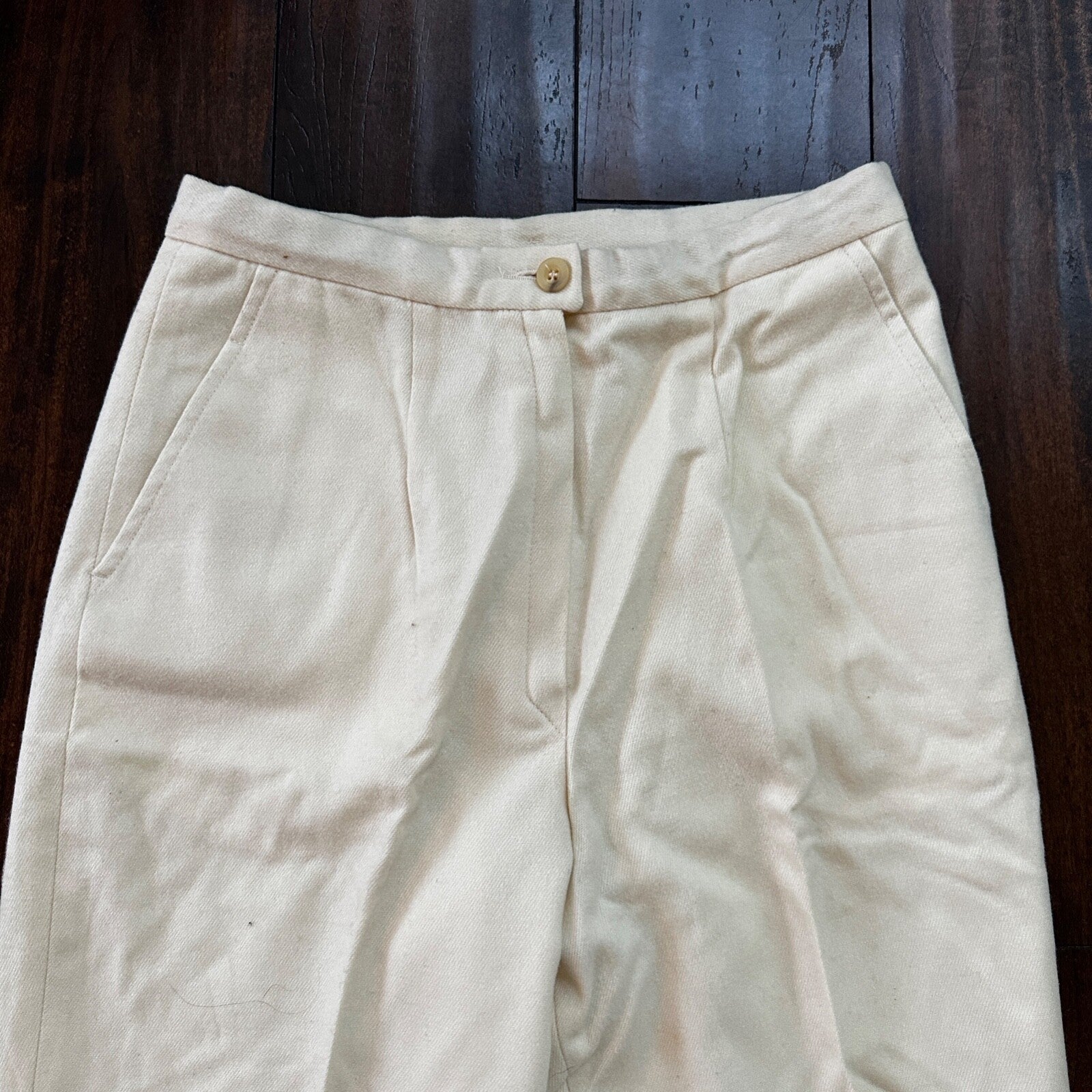 Vintage 60s Pendleton Women's Virgin Wool Size 8 Pants White Rockabilly 25x24