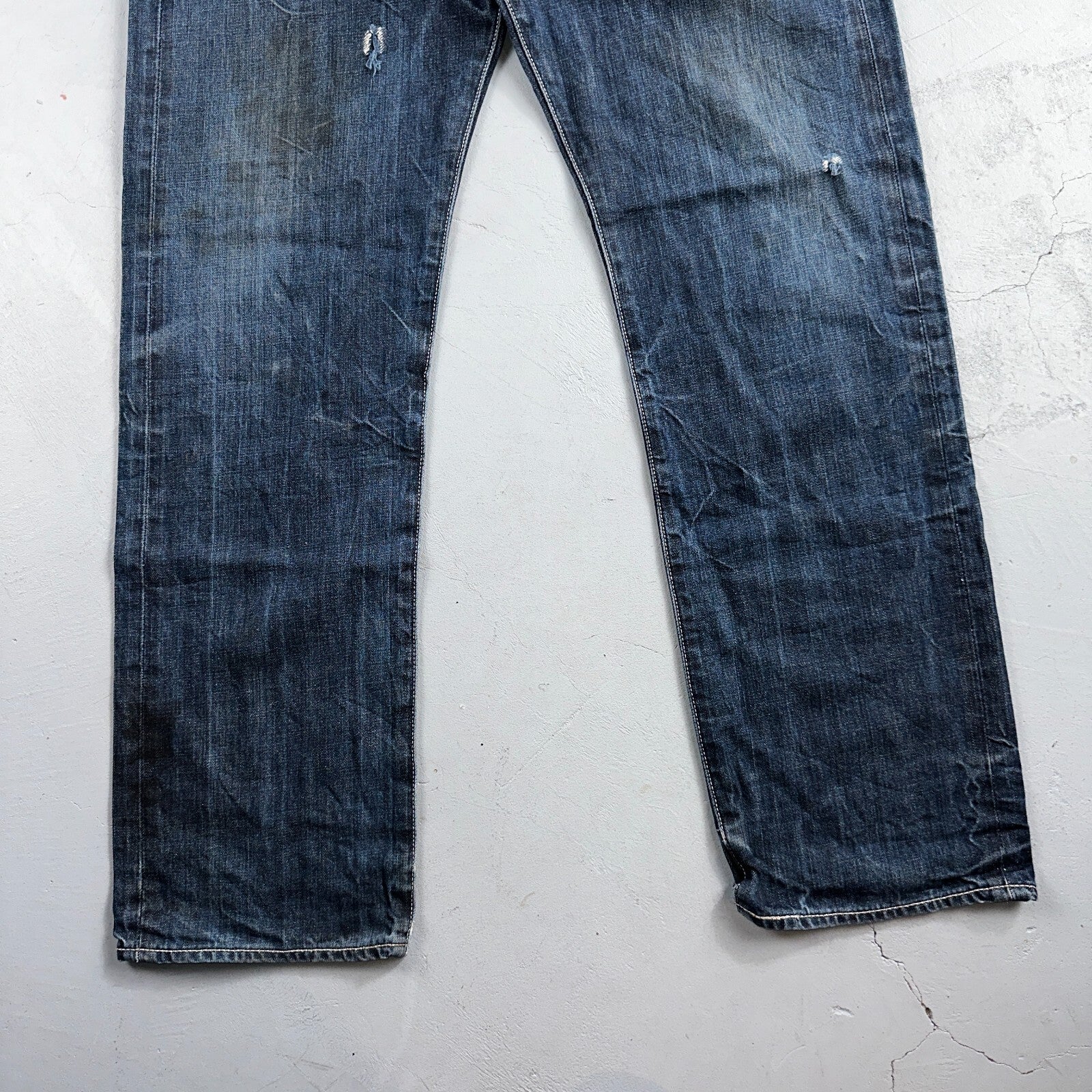 Levis 501 Y2K XX Straight Leg Jeans Blue VTG Whiskers Wash 36x32 Act 36x30