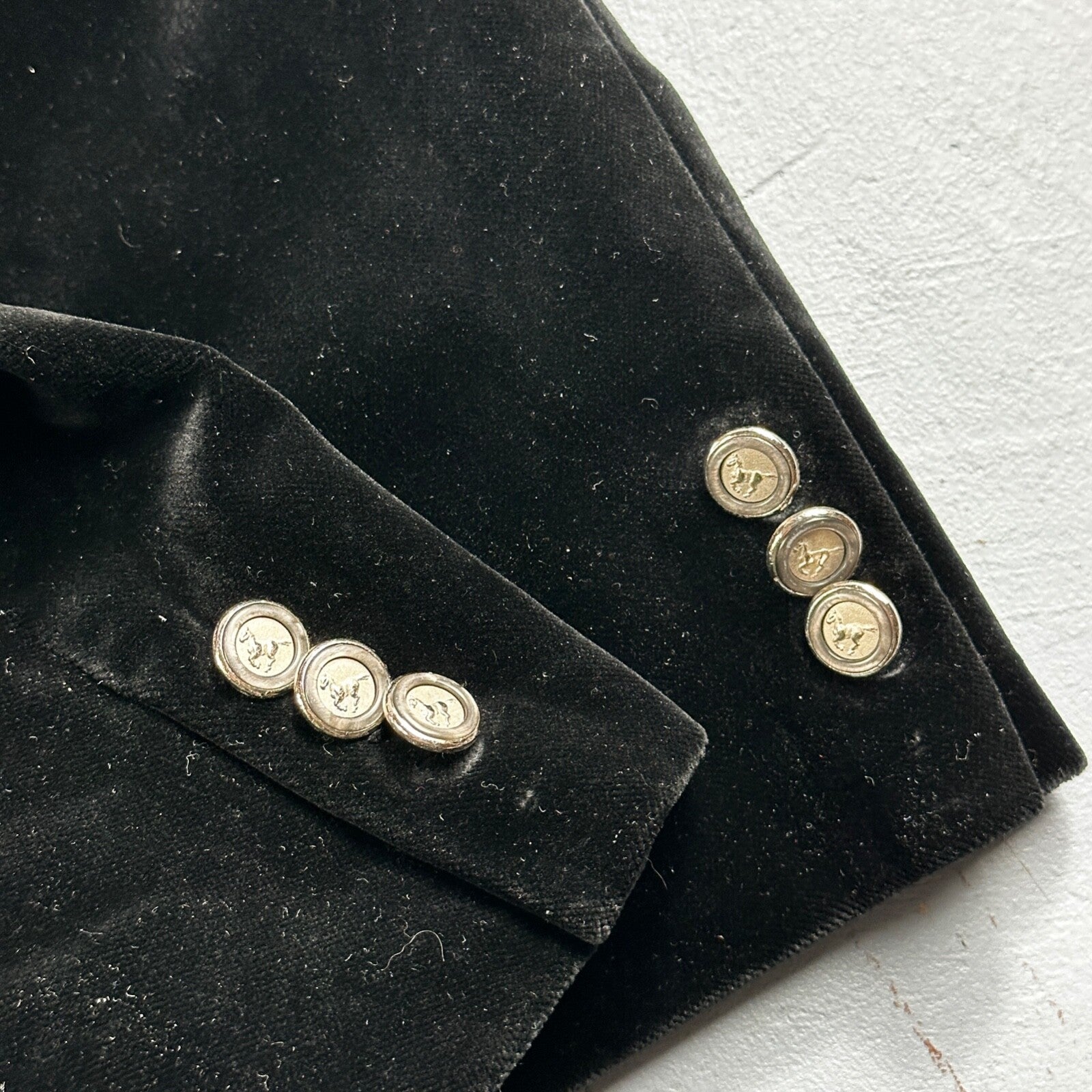 VTG Mens Suit 40 Jacket Coat 1970s Rockabilly 60s 70s USA Cotton Velour Horses