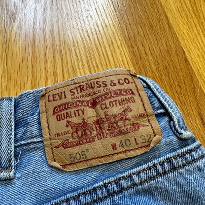 Levis 505 Vintage Y2K Straight Leg XX 2000s Jeans  40x32 Med Wash Act 37x31