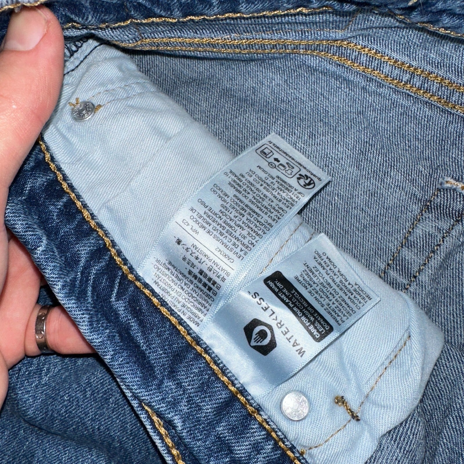 Levis 505 Vintage Y2K Jeans Blue Med Wash Zipper Fly Straight 36x32 Act 36x31