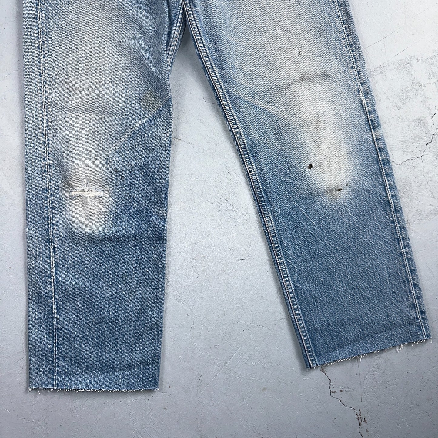 Levis 501 Vintage 90s USA XX Straight Leg Jeans Blue Light Wash 35x36 Act 32x27