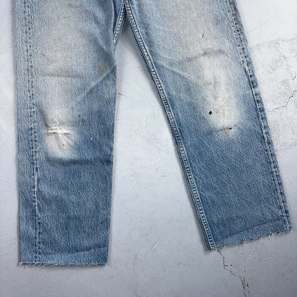 Levis 501 Vintage 90s USA XX Straight Leg Jeans Blue Light Wash 35x36 Act 32x27