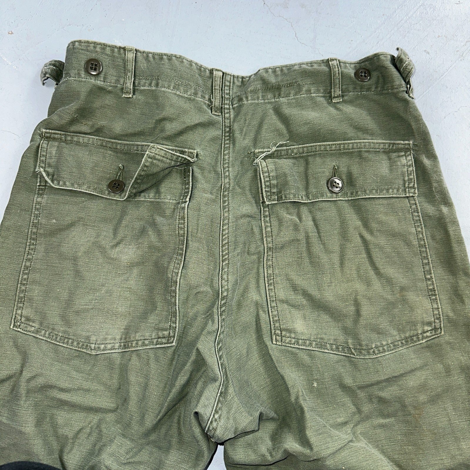 Vintage 1960s 70s Vietnam OG 107 Fatigue Pants 60s Missing Button Fly Act 32x31