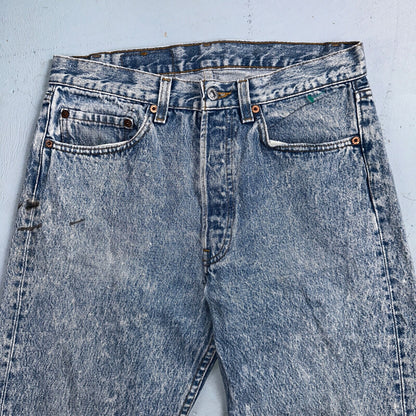 Levis 501 Vintage 90s USA XX Straight Leg Jeans Blue Light Wash 32x30 Act 30x29