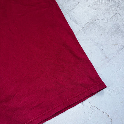 Nike Silver Tag Y2K VTG T Shirt Maroon Red Large Basic Essential Center Swoosh