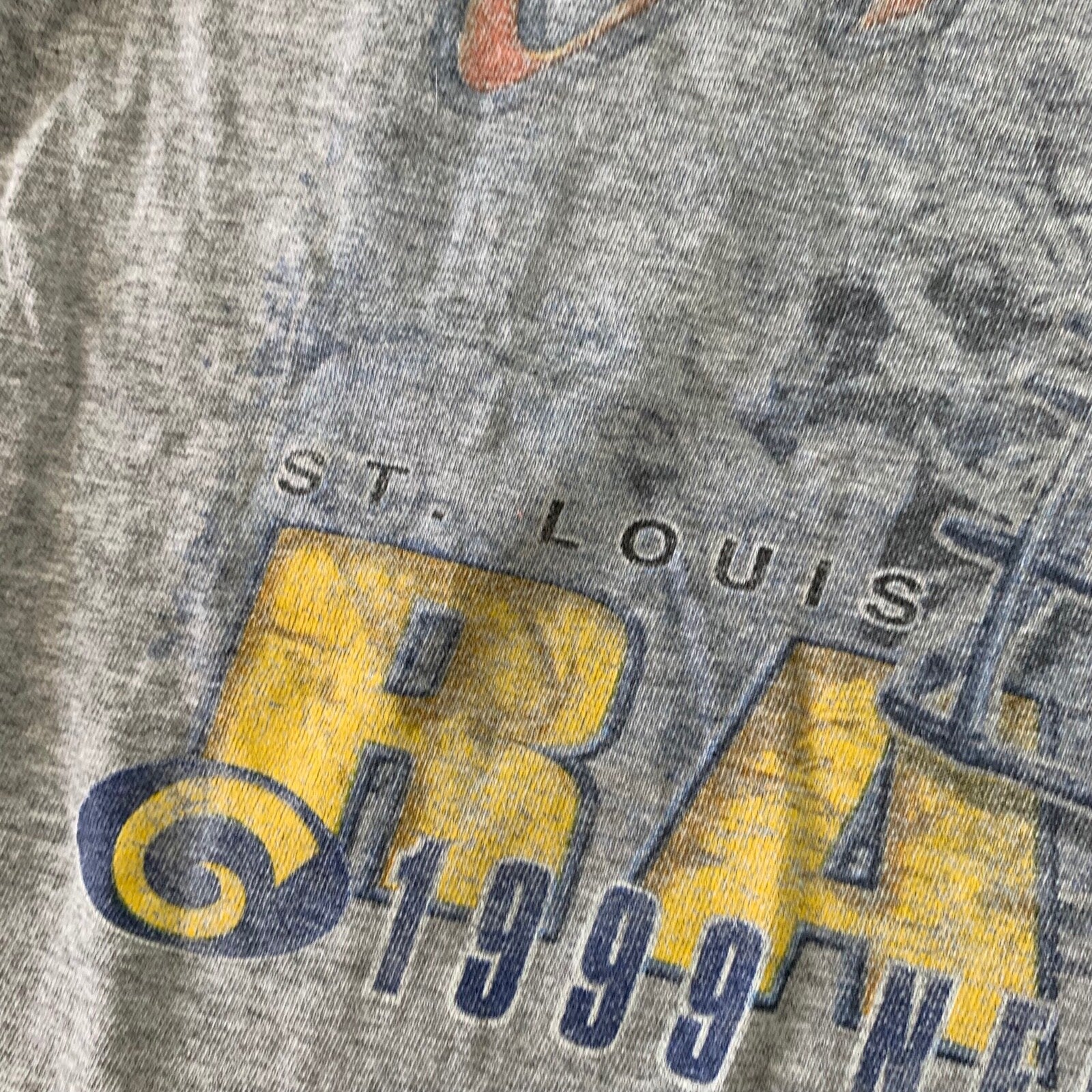 Super Bowl 1999 Vintage T Shirt Starter NFC St Luis Rams Thrashed Rap Football