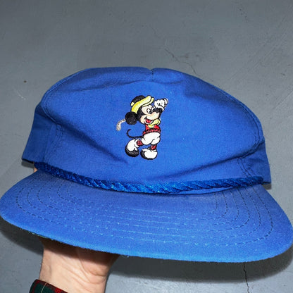 Disney Mickey Mouse Golf Vintage Blue Adjustable Hat Cap Made In The USA 80s