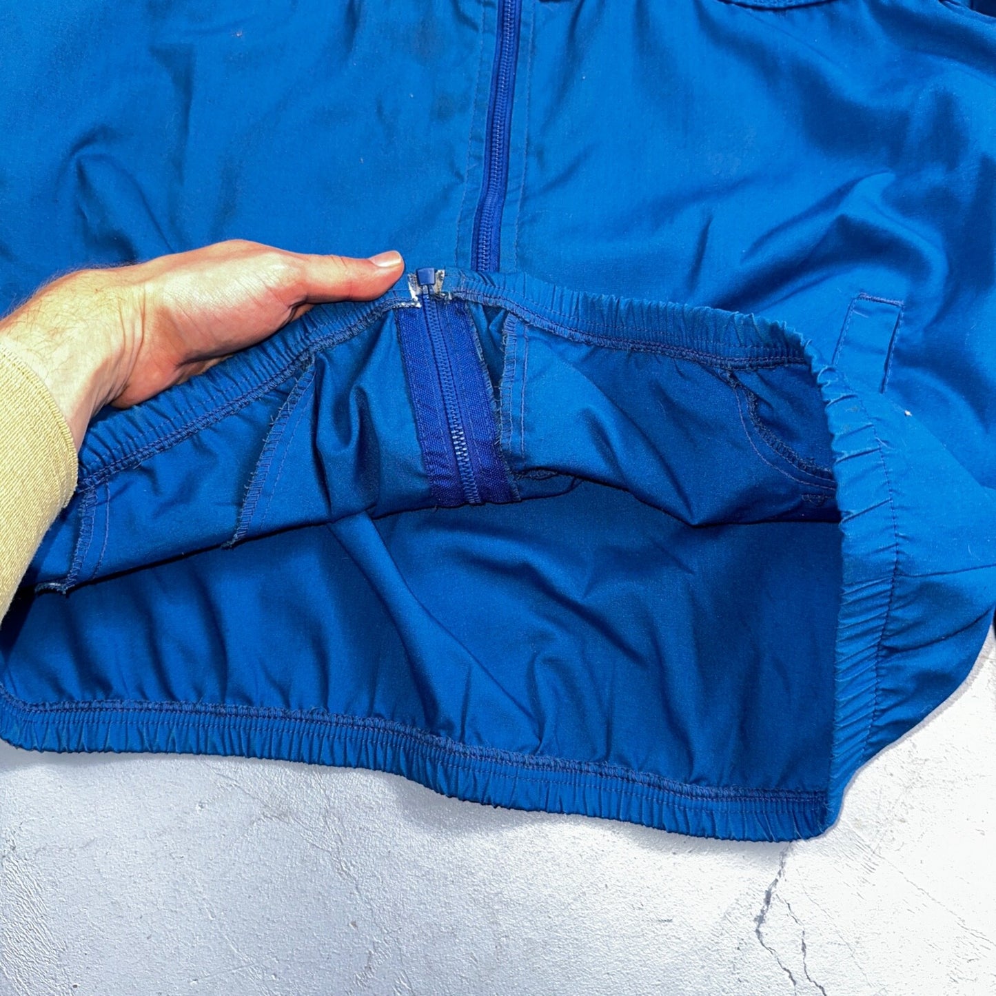 Speedo Blue Vintage Full Zip Windbreaker Men's XL Jacket Swimming Basic Simple