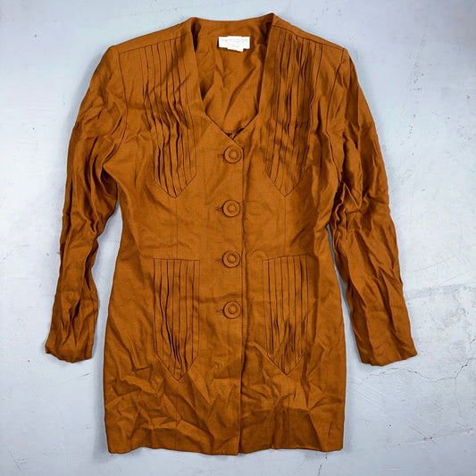 Lew Magram 2 Piece Collection New York Blazer Jacket Rust VTG 80s Sz 8 Pants