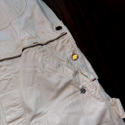 Powerhouse BIB Overalls MONTGOMERY WARD White Denim Workwear 60s 50s Union
