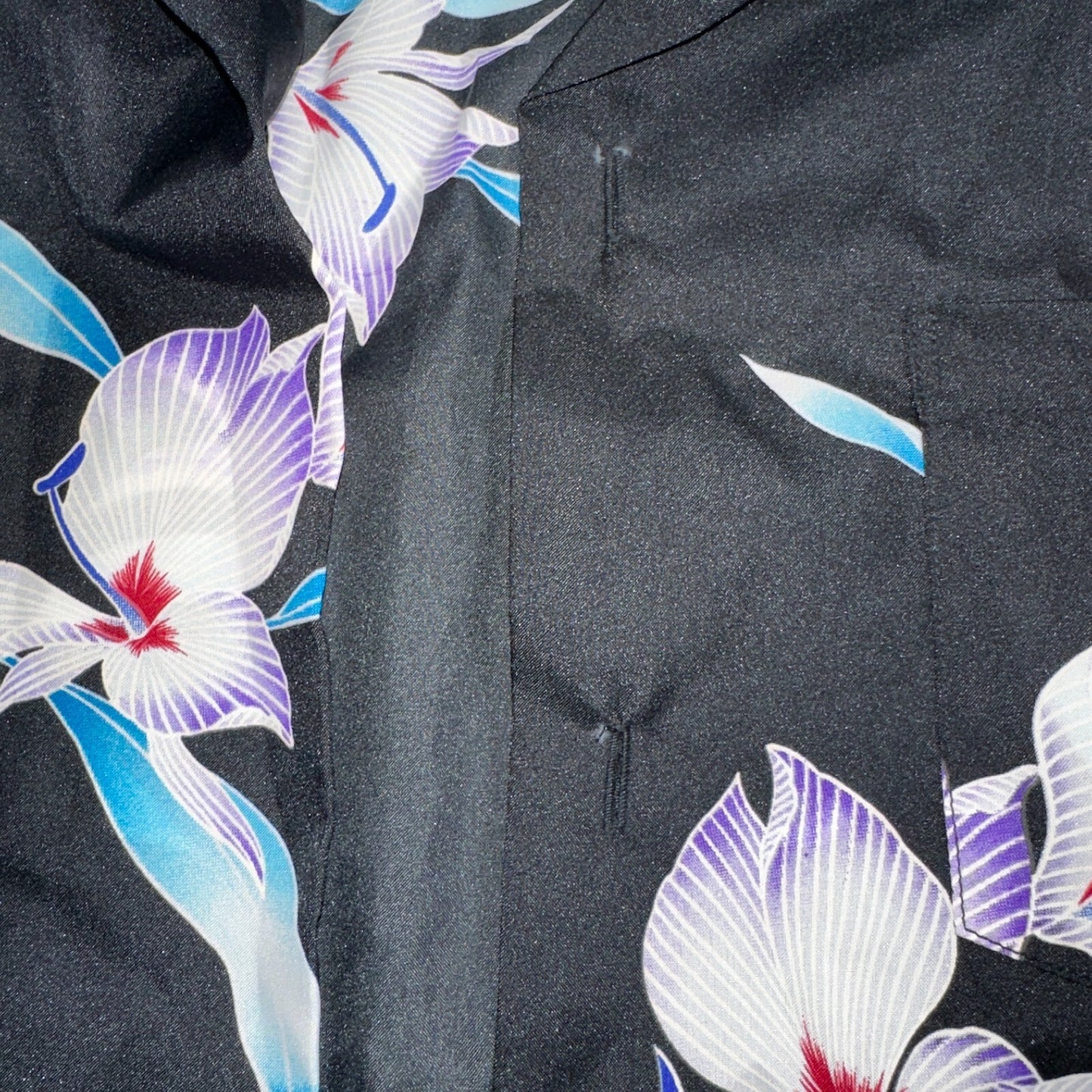 Hawaiian VTG Shirt Crop Rockabilly Floral Multi Color Robe 60s 70s Disco Hawaii