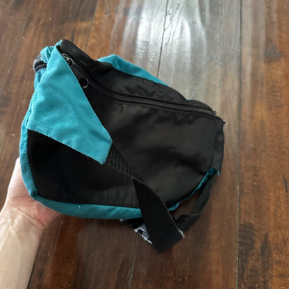 Vtg Large Blue Teal Fanny Waist Bag Pack Minimalistic Side 80s 90s Six Flags