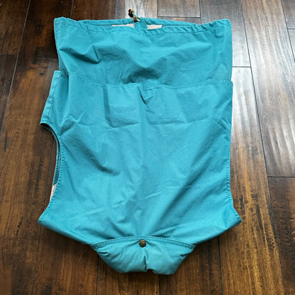 VTG Eddie Bauer Vest Mens M Green Blue Canvas Unlined Basic Cool Safari