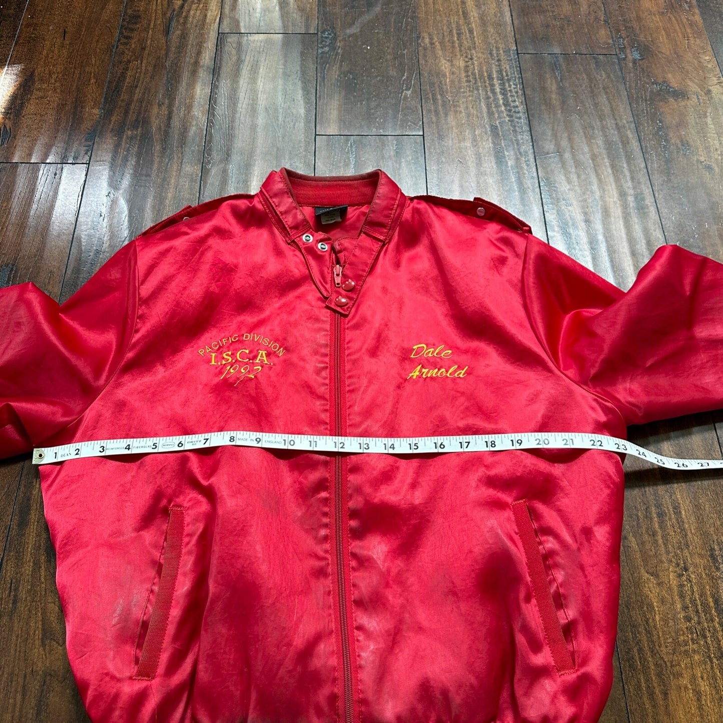 VTG 90s GTX Pacific Divison Satin Bomber Jacket USA Rare 80s ISCA Dale Arnold