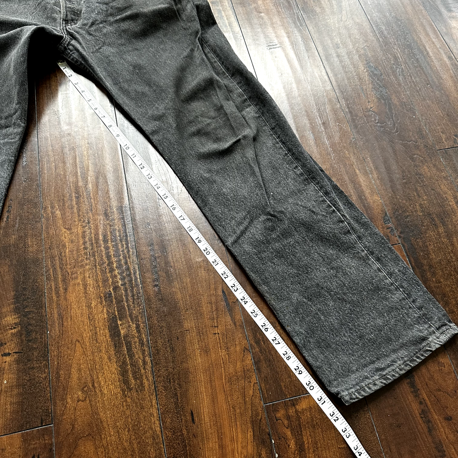 Vintage Levis 501 Button Fly 90s Tag Jeans Black Gray 80s 38x34 Act 35x32