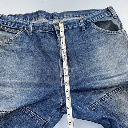 Dickies Double Knee Faded Blue Jeans 40x30  Work Wear Skate Baggy Y2K Wide Leg