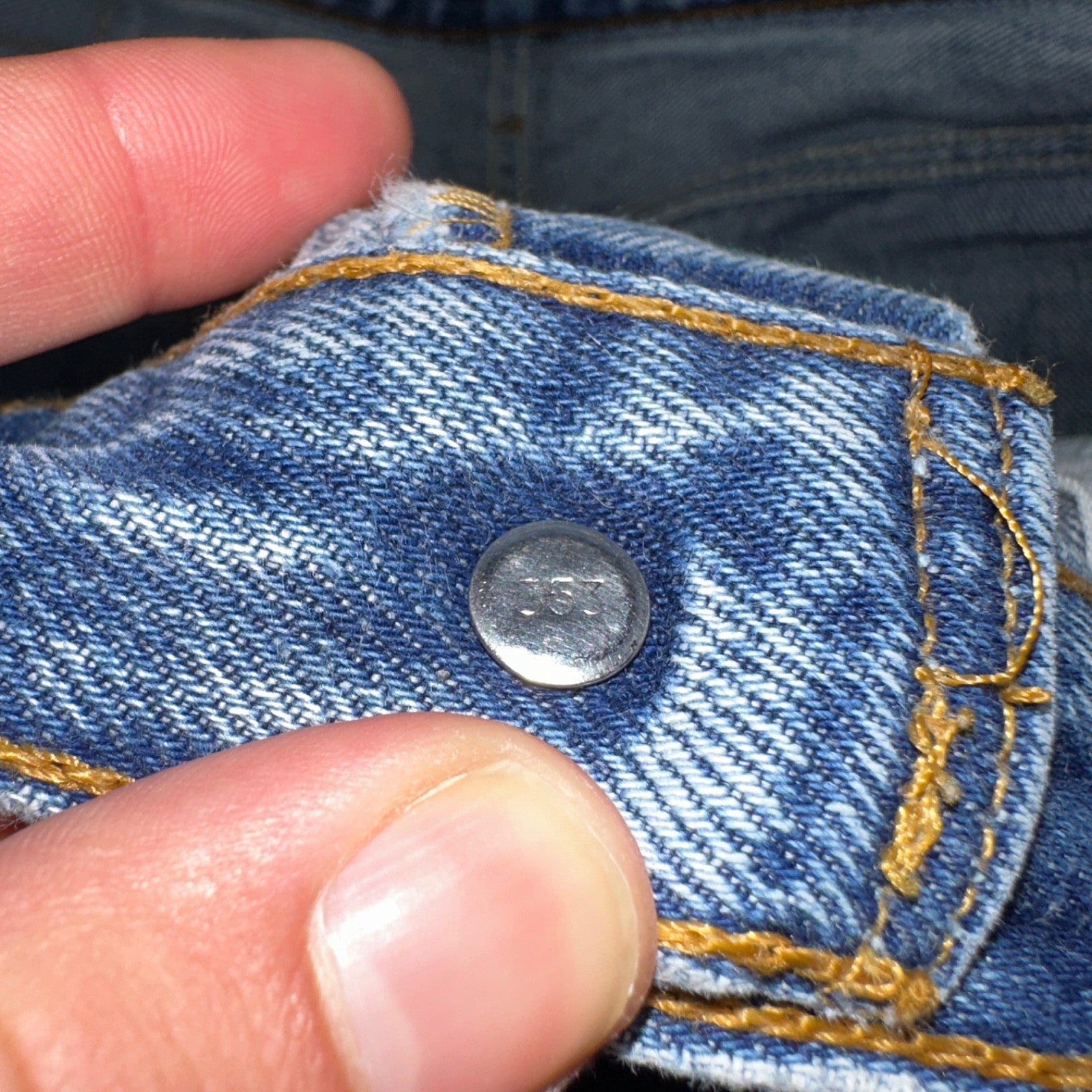 Levis 501 Vintage 90s USA XX Straight Leg Jeans Blue Light Wash 35x34 Act 33x30