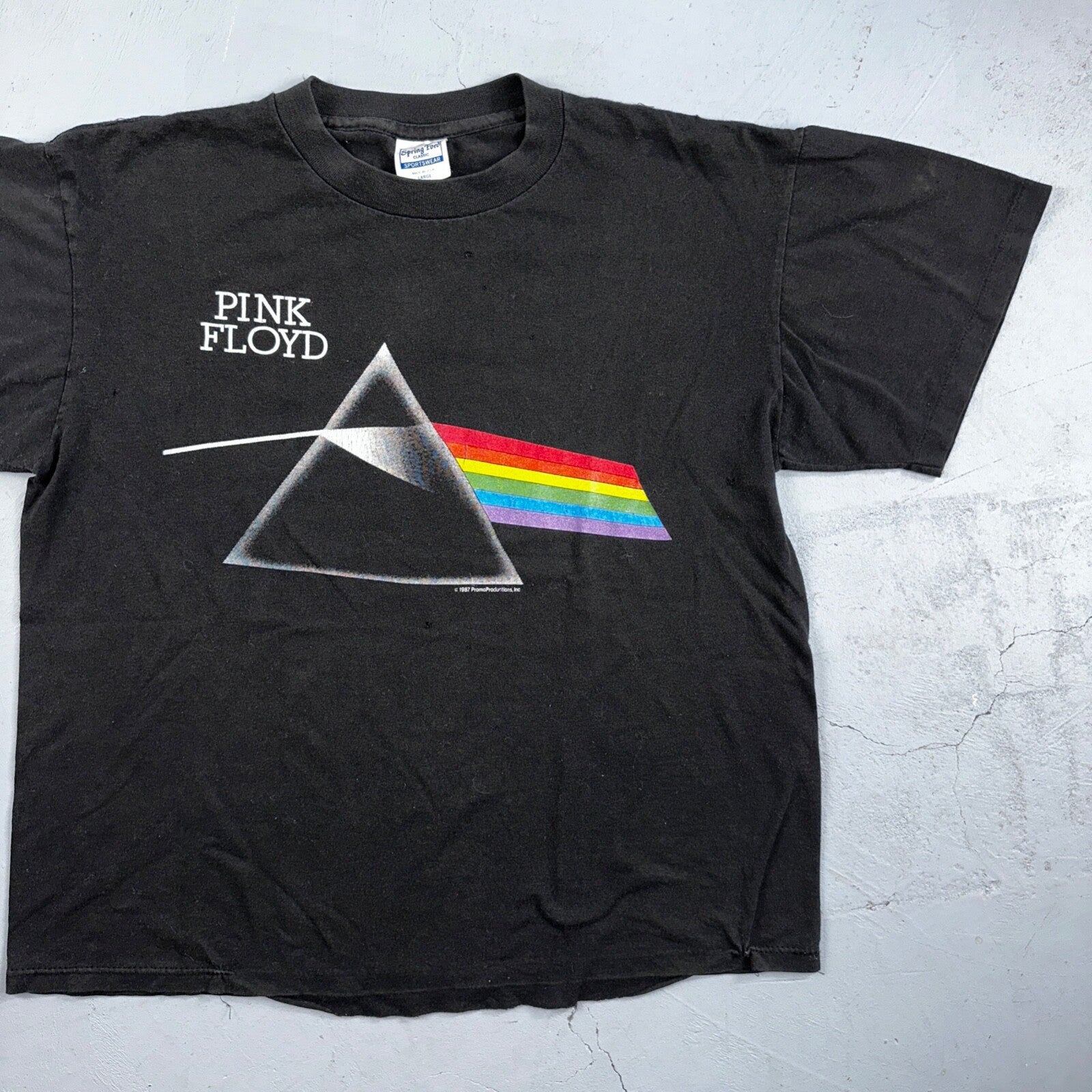 Vintage 1987 Pink Floyd Dark Side of the Moon USA T-Shirt Large Boxy 80s Rock