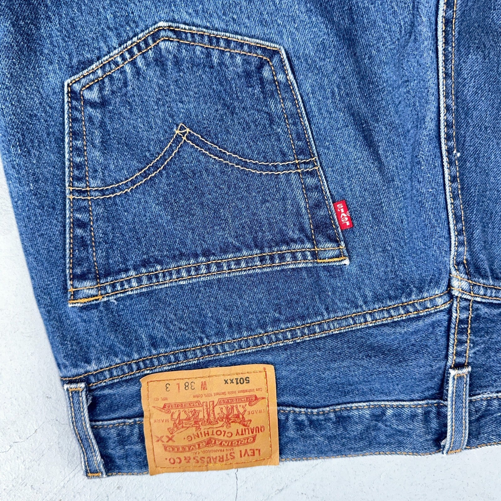 Levis 501 Vintage Y2K 90s XX Straight Leg Jeans Blue Med Wash 38x33 Act 36x29