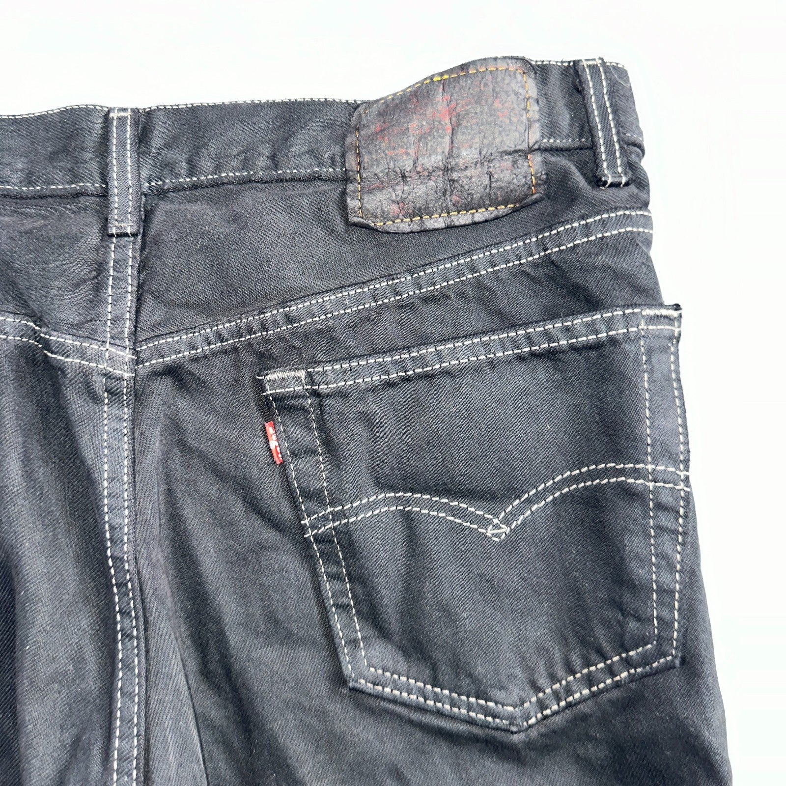 Levis 501 Vintage 90s XX Straight Leg Jeans Black Overdye Wash 36x30 Act 34x29
