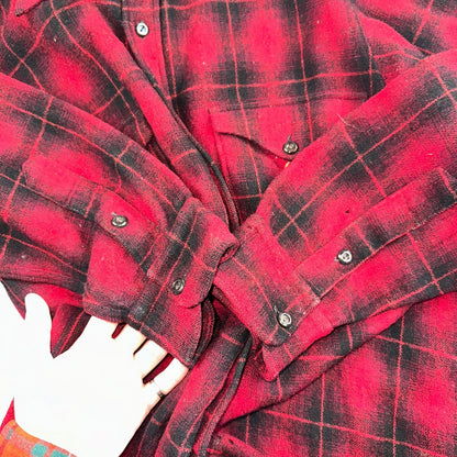 Pendleton 1930s VTG Wool Shirt Jacket Long Sleeve Flannel Buffalo Plaid 30s 40s