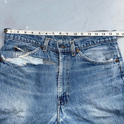 Levis 517 Vintage 80s USA Orange Tab Bootcut Flare Blue Worn Jeans Act 32x30