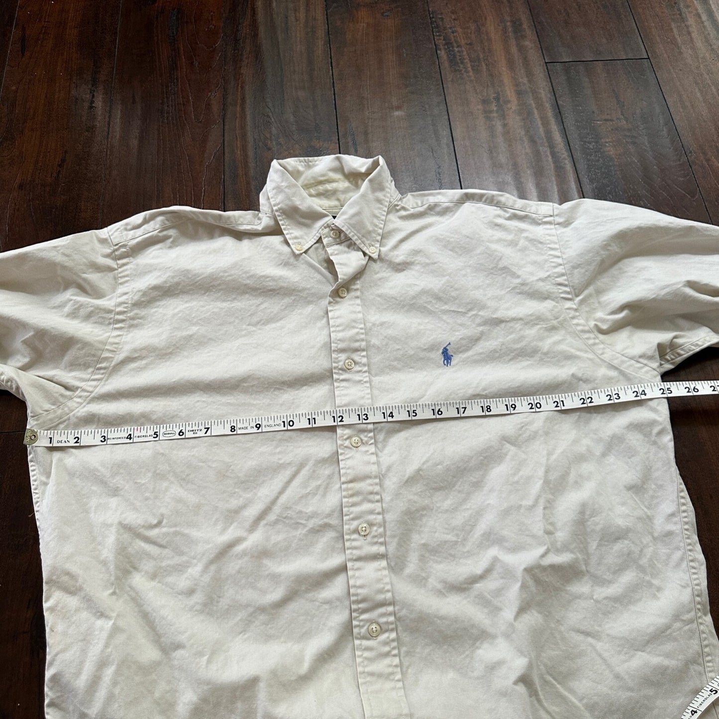 Polo Ralph Lauren Beige Button Down Work Shirt Dress Vtg Up Y2K 90s Western