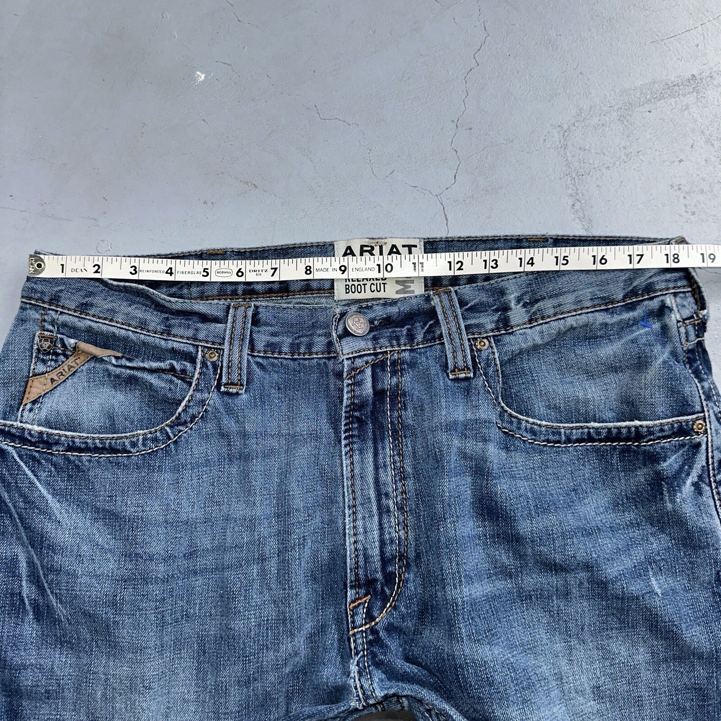 Ariat Jeans Mens 36x34 Blue M4 Boot Cut Relaxed Coltrane Jeans Denim Medium Wash