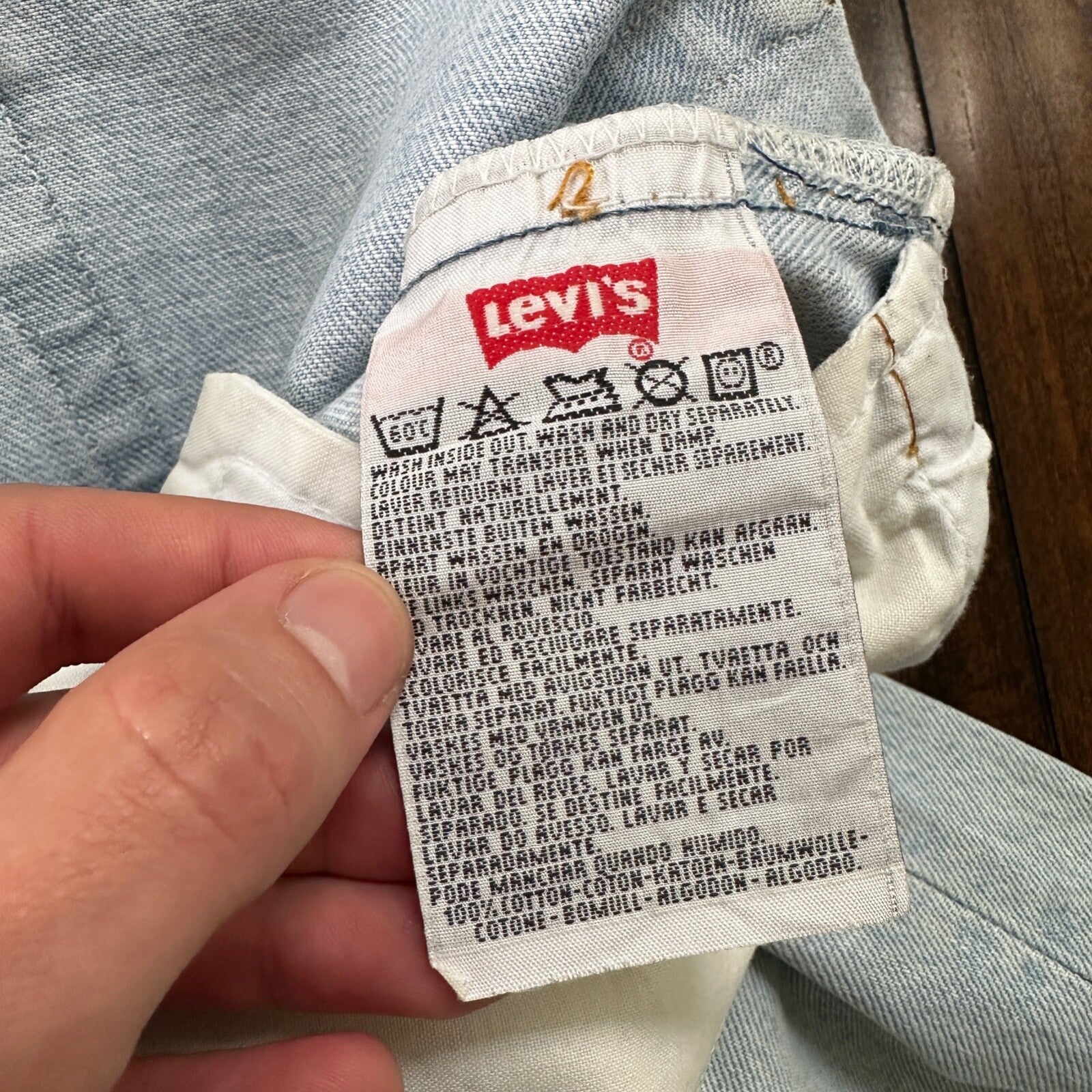 VTG 90s Levis 501 Button Fly 34x30 UK Tag Jeans Light Wash Blue XX Act 32x27