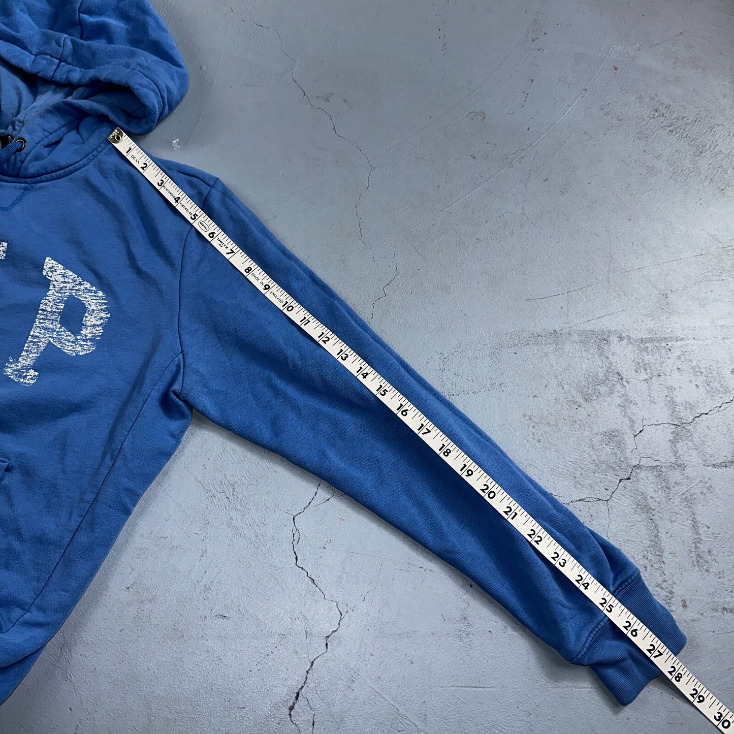 GAP Hoodie Mens Small Blue Navy Lightweight Spellout Casual Sweater Sweatshirt