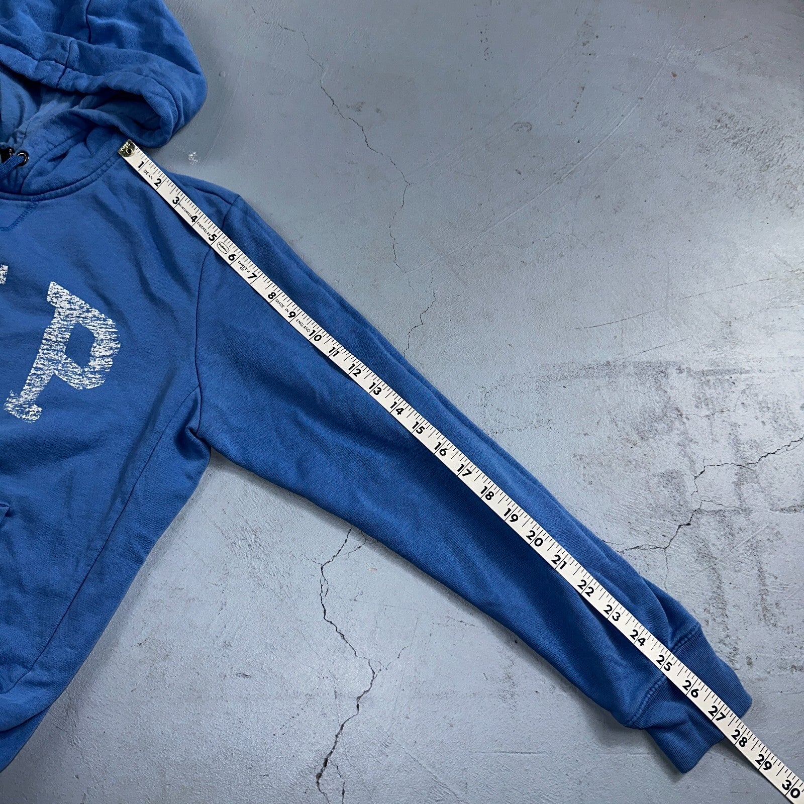 GAP Hoodie Mens Small Blue Navy Lightweight Spellout Casual Sweater Sweatshirt