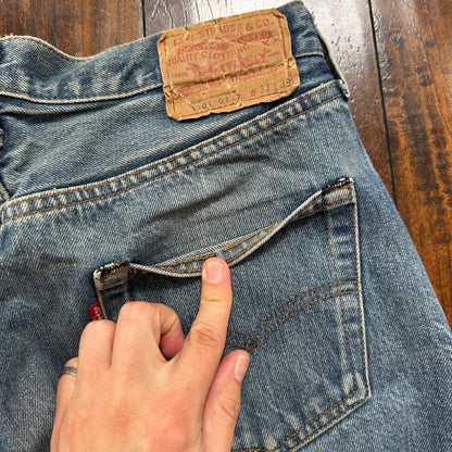 Levis Vintage 80s Redline Selvedge USA 501 XX Jeans 66 70s Light 33x38 Act 30x33