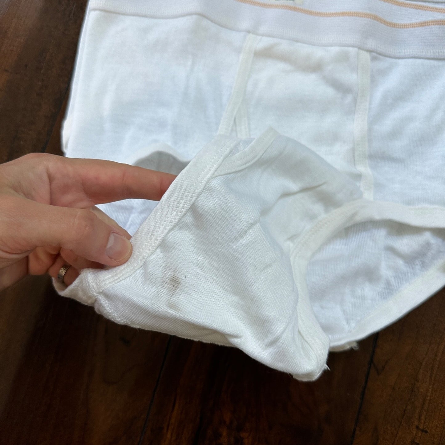 FOTL Briefs Men Size 34 White Cotton Stripes 3 Pair VTG USA Lot 1970s 70s M