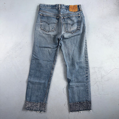 Levis 501 Vintage 80s USA XX Straight Leg Jeans Blue Light Wash 32x33 Act 29x27