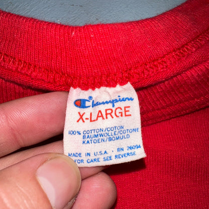 Champion USA Blank 1980s VTG T Shirt 80s Gym Basic Sports Track Simple Rare XL