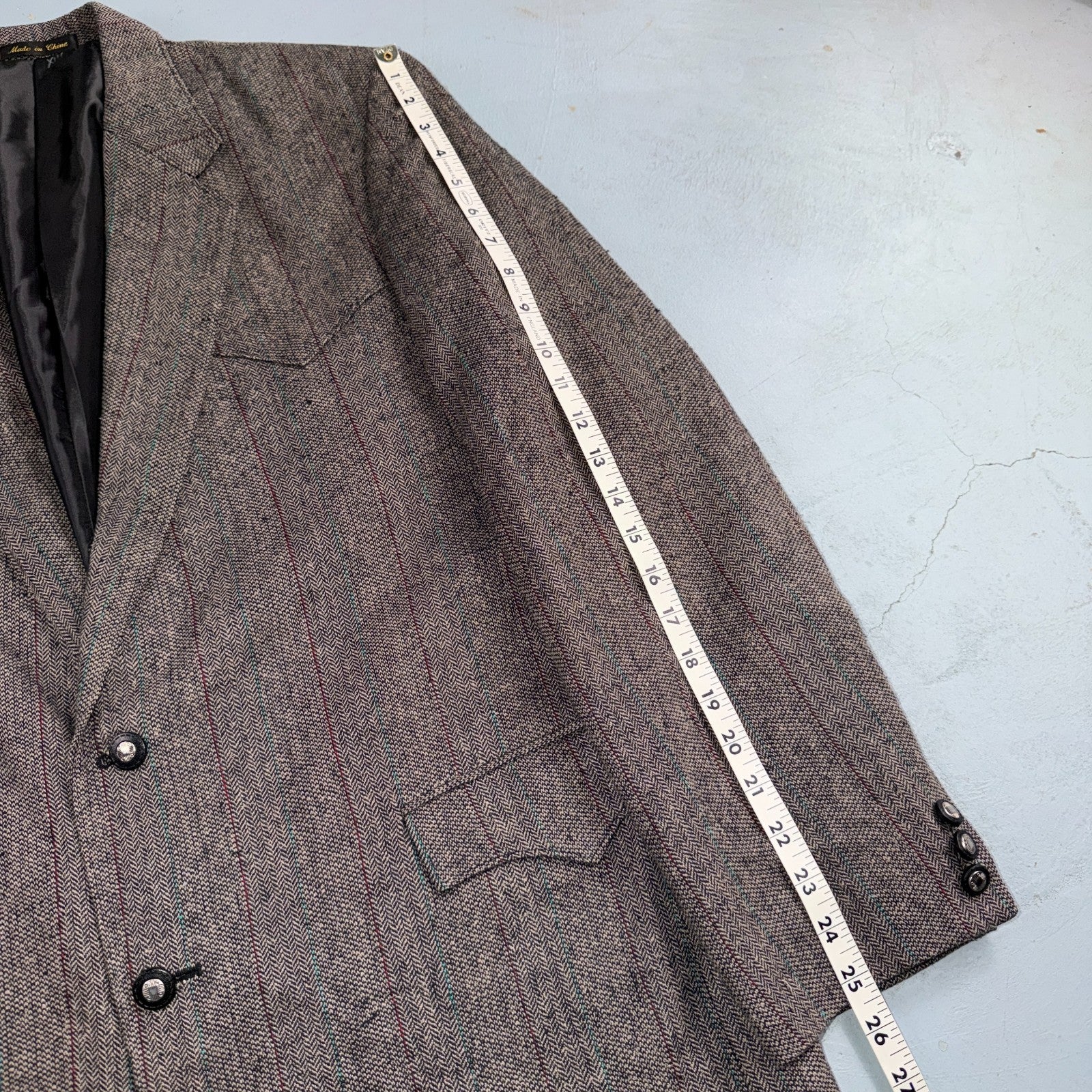 Vintage Circle S Dallas Texas Western Cowboy Blazer Jacket Mens 44L Silk Lining