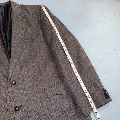 Vintage Circle S Dallas Texas Western Cowboy Blazer Jacket Mens 44L Silk Lining