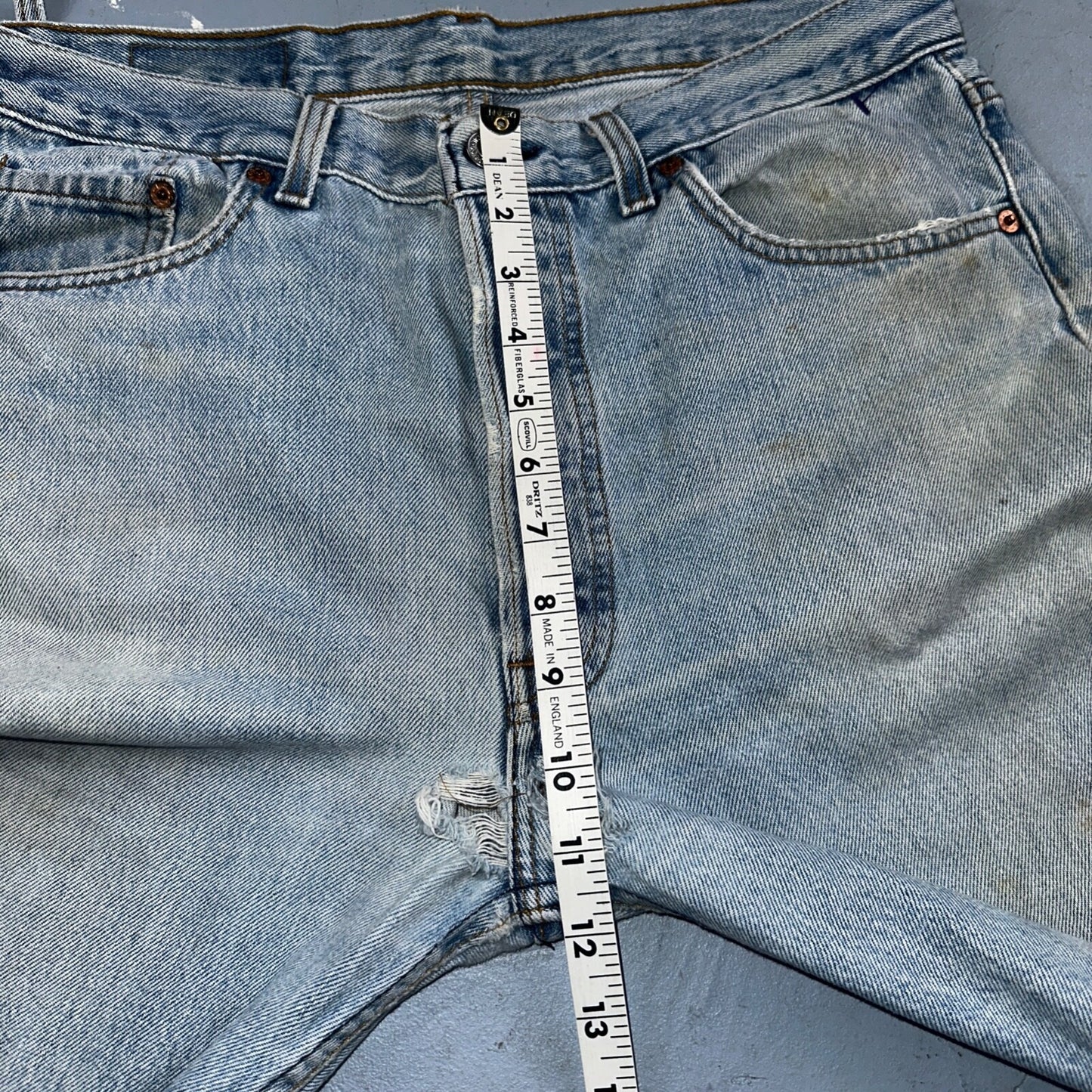 Levis 501 Vintage 90s USA XX Straight Leg Jeans Blue Light Wash 34x34 Act 32x32