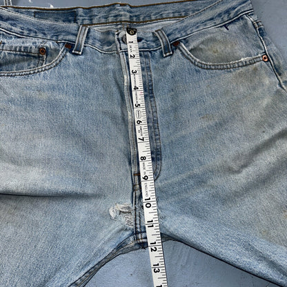 Levis 501 Vintage 90s USA XX Straight Leg Jeans Blue Light Wash 34x34 Act 32x32
