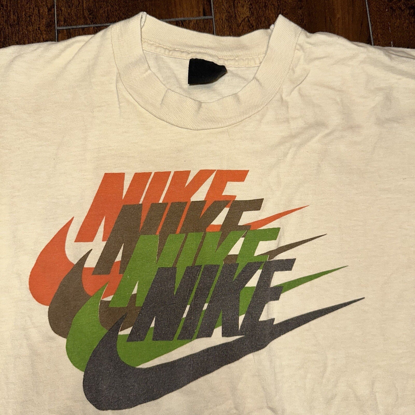 Nike Vintage T Shirt Mens 70s Quad Swoosh Stack OG Rare Pinwheel Geisha Basic