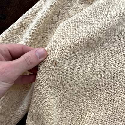 VTG 60s 70s Cardigan Sweater Alpaca Wool Kurt Cobain Cream Yellow Winter Cool