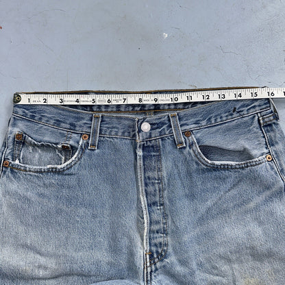 Levis 501 Vintage 90s USA XX Straight Leg Jeans 34x34 Light Wash Act 31x32
