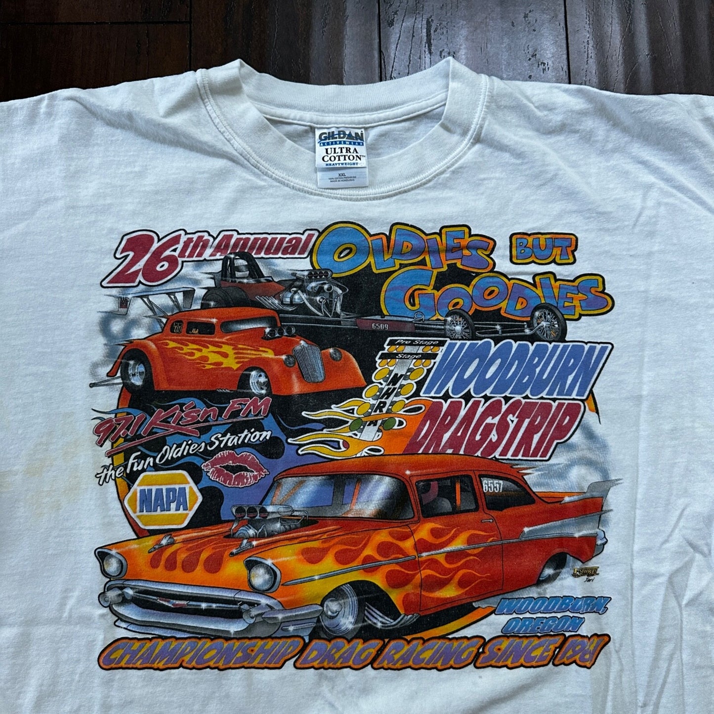 Oldies Y2K VTG T Shirt Classic Antique Sports Cars America USA Nascar Driving