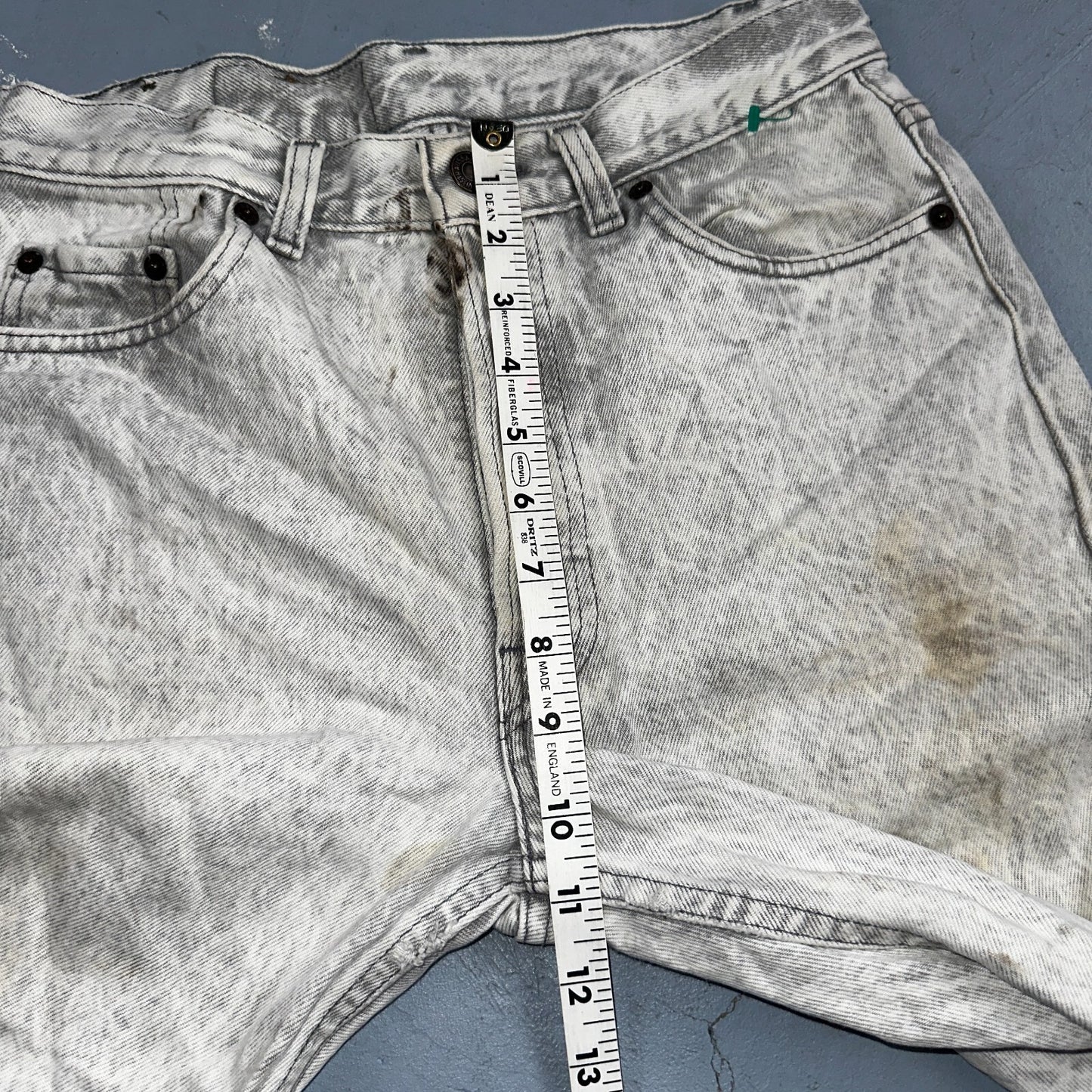 Levis 501 Vintage 80s USA XX Straight Leg Jeans Gray Acid Wash 29x36 Act 28x34