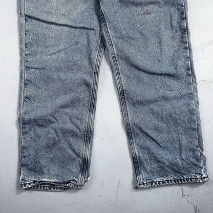 Carhartt Jeans Mens 38x32 Blue Denim Flannel Lined Relaxed Fit Chore Workwear