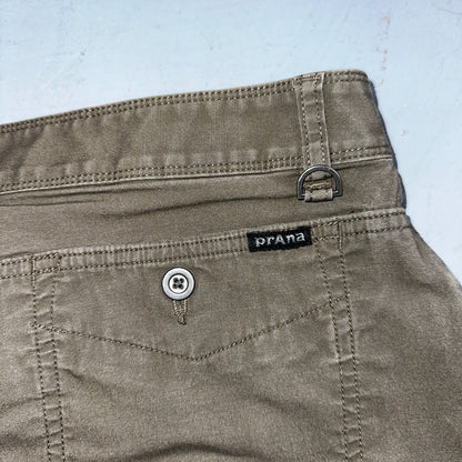 Prana Shorts Men 34 Brown Brown Organic Cotton Stretch Lightweight Casual 9"