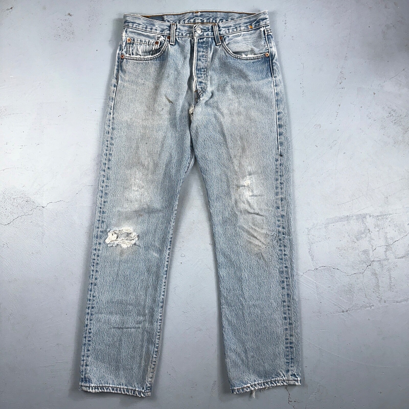 Levis 501 Vintage 90s USA XX Straight Leg Jeans Blue Med Wash 34x36 Act 31x31